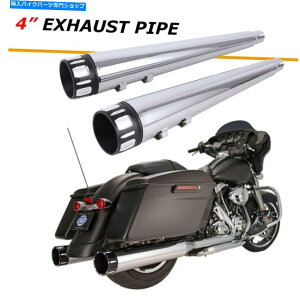 N[p[c 4 "n[[c[O[hLOpCv̂߂̃NXbvI}t[1995-2016 4" Chrome Slip-On Mufflers For Harley Touring Road King Exhaust Pipes 1995-2016