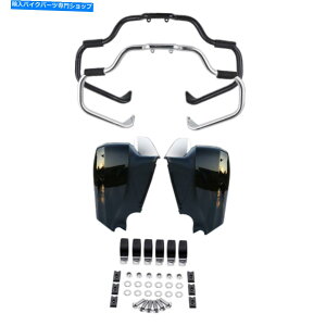 N[p[c ЂGWK[hNbVo[̉~tFAOtBbg14-18 Mustache Engine Guard Crash Bar Lower Vented Fairing Fit For Indian Chief 14-18