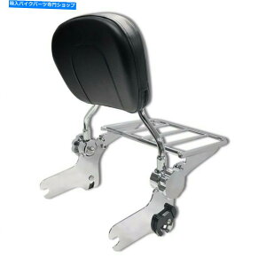 N[p[c 97-08c[ON̂߂̒߉\Ȕŵ΂̃o[w /וbN Adjustable Backrest Sissy Bar w/ Luggage Rack for 97-08 Touring Chrome