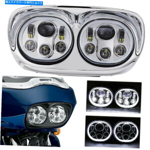 N[p[c n[[[hOCh2004-2013̂߂̃fALEDvWFN^[̃wbhCg̓Vg̖ Dual LED Projector Headlight Angel Eye for Harley Road Glide 2004-2013 FLTR