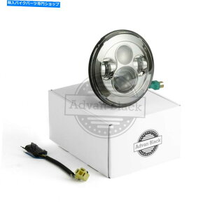 N[p[c AhoubNN[7 "LEDvWFN^[wbhCgwbhvtBbgn[[HD Advan Black Chrome 7" LED Projector Headlight Head lamp Fit Harley HD