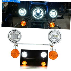 N[p[c Chrome Angel̖ڂʂ^[VOi^]閶LEDCgo[Lbg̓n[[̂߂̃Cgo[Lbg Chrome Angel Eye Passing Turn Signals Driving Fog LED Light Bar Kit For Harley