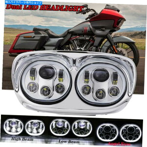 N[p[c n[[[hOChEFI Fltri Fltr̂߂̃fALEDvWFN^[wbhCgv̓Vg̖ Dual LED Projector Headlight Lamp Angel Eye For Harley Road Glide EFI FLTRI FLTR