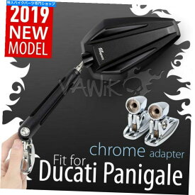 クロームパーツ ブラックミラーアキレスクロームアダプターはDUCATI 959 1199 1299パニゲールをフィット VAWiK Black Mirrors ACHILLES Chrome Adapters fits Ducati 959 1199 1299 Panigale