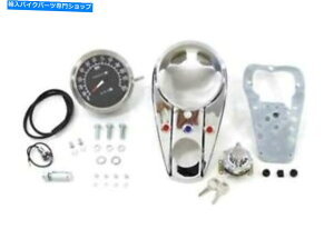 N[p[c Harley Shovelhê߂2F1䗦Xs[h[^[tĂN3_bVplLbg Chrome Three Light Dash Panel Kit with 2:1 Ratio Speedometer for Harley Shovelhe