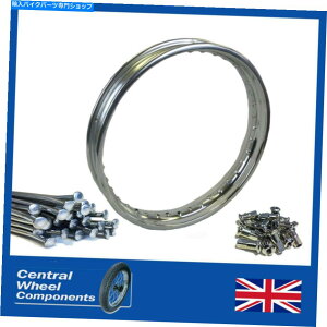 �N���[���p�[�c Triumph Budget Chrome�������X�|�[�N�Z�b�g19 x 2.15���A�f�B�X�N - �iT140��T160�j Triumph Budget Chrome Rim & Spoke Set 19 x 2.15 Rear Disc - (T140 & T160)�y���s�A���i�z