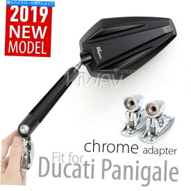 クロームパーツ フェアリングミラーズブラック3DブロックとクロムベースフィットDucati 1199 Panigale（14 '） Fairing Mirrors black 3D block with chrome base fits Ducati 1199 Panigale (14')