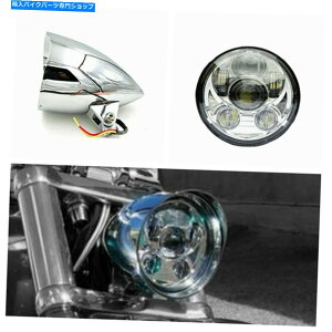 N[p[c 5.75 "Chrome Led DayMaker BulletwbhCgn[[uCNAEgbJ[FXSB FXCW 5.75" Chrome LED daymaker bullet headlight Harley breakout rocker FXSB FXCW