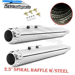 N[p[c 1995-16n[[c[OFLTR̂߂Tri-ChromeXpCobt}t[rCpCv Tri-Chrome Spiral Baffle Mufflers Exhaust Pipes For 1995-16 Harley Touring FLTR
