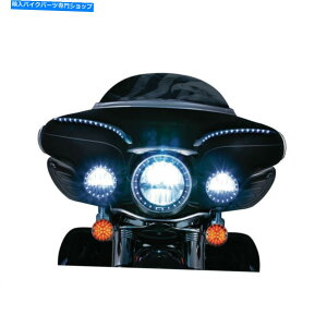 N[p[c Kuryakyn 7748 LEDn[gO4-1 / 2 "ʉ߃v1983-2016n[[N Kuryakyn 7748 LED Halo Trim Rings 4-1/2" Passing Lamps 1983-2016 Harley Chrome
