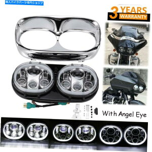 N[p[c Harley-Davidson Road Glide 2004-13 ChromefAvWFN^[LEDwbhCg For Harley-Davidson Road Glide 2004-13 Chrome Dual Projector LED Headlight
