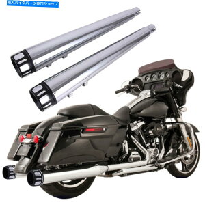 N[p[c 95-16n[[c[Ô߂MegaphoneXbvI}t[rCpCv DNA Chrome 4" Megaphone Slip-On Mufflers Exhaust Pipes For 95-16 Harley Touring