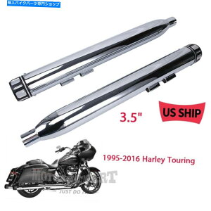 N[p[c Chrome 3.5 "XbvII}t[rCpCv95-2016n[[c[OobK[ Chrome 3.5" Slip-On Ons Mufflers Exhaust Pipes 95-2016 For Harley Touring Bagger