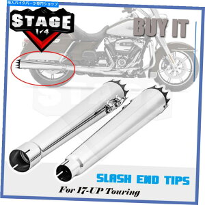 N[p[c 4.4 "17Abvn[[c[O[hLOOCĥ߂̃Kz}t[rC Slip On 4.4" Megaphone Mufflers Exhaust For 17-UP Harley Touring Road King Glide
