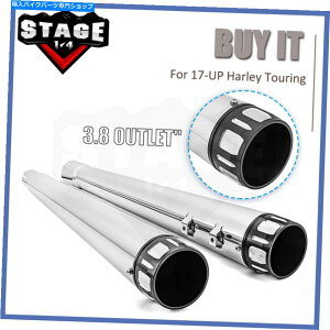 N[p[c 4.4 "}t[̃Xbvr17+n[[~EH[L[8c[OFLHR 4.4" Slip On Mufflers Exhaust Nice Loud For 17+ Harley Milwaukee 8 Touring FLHR