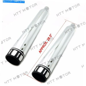 N[p[c 4 "NXbvI}t[95-16n[[c[Ô߂̔rCpCv 4" Chrome Slip-On Mufflers Exhaust Pipes For 95-16 Harley Touring