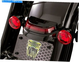 クロームパーツ CiRO Chrome Crown Taillightライトシーシェイクテックブラックレッドハーレーツーリング14アップ Ciro Chrome Crown Taillight Lightstrike Tech Black Red Harley Touring 14-Up