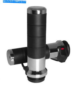�N���[���p�[�c �P�[�u���X���b�g���̂��߂�KOSO�k�A�����J�N���[��Titan-X���M�O���b�v - AX068M10 Koso North America Chrome Titan-X Heated Grips for Cable Throttle - AX068M10�y���s�A���i�z