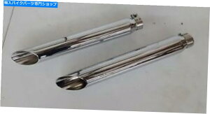 N[p[c NDDXbVJbgXbvI}t[2014ƃAbvX|[cX^b Chrome D&D Slash Cut Slip-on Mufflers 2014 and up Sportsters