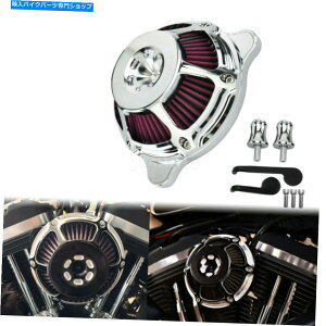 N[p[c Trike 17-20̊ɘâ߂̐ԂzCGAN[i[N[GAtB^[tBbg Red Intake Air Cleaner Chrome Air Filter Fit For Touring Trike 17-20 Softail