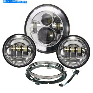 N[p[c 7 "Chrome LEDvWFN^[wbhvwbhCg+ harley touring bl 7" Chrome LED Projector headlamp Headlight +Passing Lights For Harley Touring BL