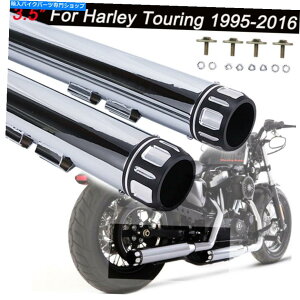 クロームパーツ 3.5 "ハーレーツーリングストリートロードグライド1995-2016のためのスリップオンマフラー排気管 3.5" Slip-On Muffler Exhaust Pipe For Harley Touring Street Road Glide 1995-2016
