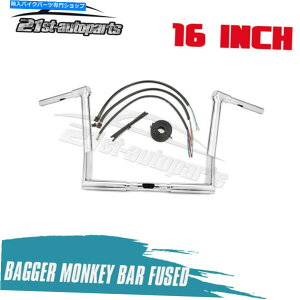 N[p[c n[[EGNgOChFLHT 16C`nhAPEo[K[o[N[W /C[ For Harley Electra Glide FLHT 16" Handlebar APE Bagger Bar Chrome w/ Extend Wire
