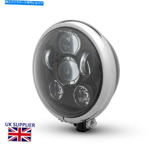 N[p[c I[goCwbhCgubNn[[_rbh\ - 6 "C`vWFN^[LED Motorcycle Headlight Black & Chrome for Harley Davidson - 6" INCH Projector LED