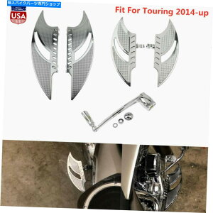 �N���[���p�[�c CNC�N���[���t���A�{�[�h�t�b�g�{�[�h�u���[�L�A�[���L�b�g�t�B�b�g�n�[���[�c�[�����O2014�A�b�v CNC Chrome Floorboard Foot Board Brake Arm Kit Fit For Harley Touring 2014-up�y���s�A���i�z