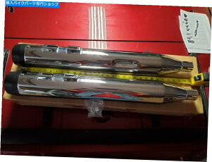 N[p[c 4 "Dia Chrome Perf Perf Slin Pipes̃ubNe[p[̃qgFLH / FLT Harley 1995-2016 4" DIA CHROME PERF SLIP ON PIPES BLACK TAPERED TIPS FOR FLH/FLT HARLEY 1995-2016