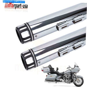 クロームパーツ 3.5 "ハーレーツーリングロードグライド95-16のためのMegaphoneの排気パイプマフラースリップオン 3.5" Megaphone Exhaust Pipes Muffler Slip-On For Harley Touring Road Glide 95-16