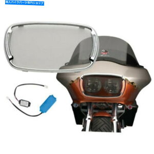 �N���[���p�[�c Cycle Visions Chrome Illumabezel�w�b�h���C�g�x�[���X���[�N�����Y�p�n�[���[���[�h�O���b�h Cycle Visions Chrome Illumabezel Headlight Bezel Smoke Lens for Harley Road Glid