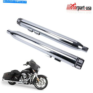 クロームパーツ Chrome 3.5 "ハーレーツーリングロードキングストリートグライドのための排気マフラーパイプ Chrome 3.5" Exhaust Muffler Pipes For Harley Touring Road King Street Glide