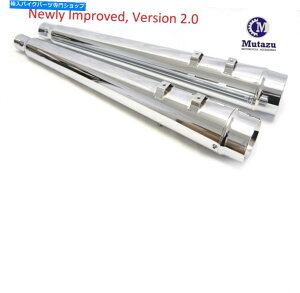 N[p[c Mutazu 4 "Ver.2.0 Chrome MegaphoneXbvI}t[rC95-16n[[c[O MUTAZU 4" Ver.2.0 Chrome Megaphone Slip-On Mufflers Exhaust 95-16 Harley Touring