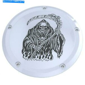 N[p[c JX^LTDBN[O[p[[vt@C_[r[Jo[ - SKUL18-67 Custom Engraving LTD. Chrome Grim Reaper Low Profile Derby Cover - SKUL18-67