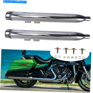 クロームパーツ Chrome 3.5 "ハーレーツーリンググライドFLH 1995-2016用クローム3.5"スリップオンマフラーエキゾーストパイプ Chrome 3.5" Slip-On Muffler Exhaust Pipes For Harley Touring Glide FLH 1995-2016