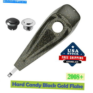 N[p[c n[hLfB[ubNS[ht[N[vt@C^N_bVR\[08+n[[ Hard Candy Black Gold Flake Low-Profile Tank Dash Console For 08+ Harley