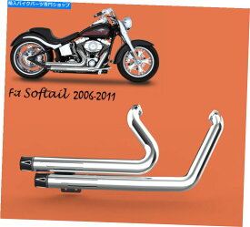 クロームパーツ Harley Susfail 2006-2011デラックスFLSTNフル排気クローム1 Fit for Harley Softail 2006-2011 Deluxe FLSTN full Exhaust Chrome1