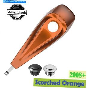 N[p[c łIWF̔^^N_bVR\[RKX^NLbvtBbgn[[08+ Scorched Orange Low-Profile Tank Dash Console Fuel Gas Tank Cap Fits Harley 08+