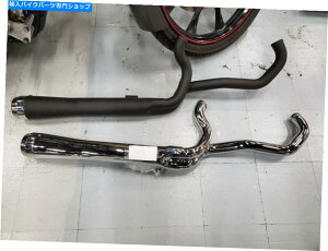 クロームパーツ 2カスタムショットガンハイパイプヘッダー排気ハーレーソフトチョッパーマフラーへ 2 into 1 Custom Shotgun High Pipe Header Exhaust Harley Softail Chopper Muffler!