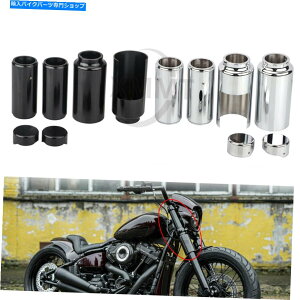 N[p[c n[[\tguCNAEg2018+̂߂6s[XubNNttH[Nu[cJo[Zbg 6-piece Black&Chrome Full Fork Boot Cover Set For Harley Softail Breakout 2018+