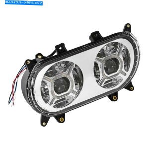 N[p[c n[[[hOChEgFLTR 15-2019̂߂̃NhbgfALEDwbhCgvWFN^[ Chrome DOT Dual LED Headlight Projector For Harley Road Glide Ultra FLTR 15-2019