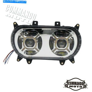 N[p[c n[[[hOChDRL LEDwbhCghbgSAE E}[NfAwbhvvWFN^[ For Harley Road Glide DRL LED Headlight DOT SAE E-Mark Dual Head Lamp Projector