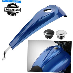 N[p[c AdvanBlacku[}bNX[vt@C^N_bVR\[RKXLbvtBbgn[[2008+ Advanblack Blue Max Low-Profile Tank Dash Console Fuel Gas Cap fits Harley 2008+