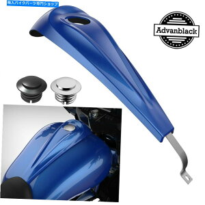 N[p[c 08+n[[̂߂Advanblack Blue Max̒vt@C^N_bVR\[RKXLbv Advanblack Blue Max Low-Profile Tank Dash Console Fuel Gas Cap for 08+ Harley