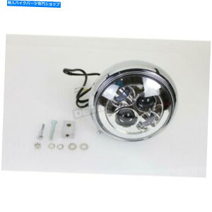 �N���[���p�[�c V-Twin�����N�����{�g���}�E���g7�C���`LED�w�b�h���C�g - 33-1454 V-Twin Manufacturing Chrome Bottom Mount 7 in. LED Headlight - 33-1454�y���s�A���i�z