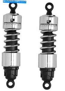 �N���[���p�[�c �v���O���b�V�u412�V���[�Y�V���b�N11 "�X�Y�LVS1400�N����1987-2004 Progressive 412 Series Shock 11" Chrome for Suzuki VS1400 Intruder 1987-2004