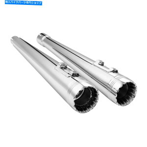 N[p[c Chrome Megaphone Tappered SliprCpCvɃtBbgHarley Touring Glide 17+ Chrome Megaphone Tappered Slip On Exhaust Pipes Fit For Harley Touring Glide 17+