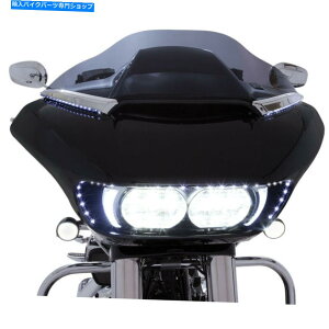 N[p[c CIRON[V[PVLEDVOiz^b`EChV[hgn[[[hOCh15 Ciro Chrome Sequential LED Signal Horizonal Windshield Trim Harley Road Glide 15