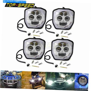 N[p[c 4x LED ATV UTVwbhCgzCgɂHi / Lo Headlamp for Yamaha YXZ1000OY[700 4WD 4X LED ATV UTV Headlight White Hi/Lo Headlamp For Yamaha YXZ1000 GRIZZLY 700 4WD